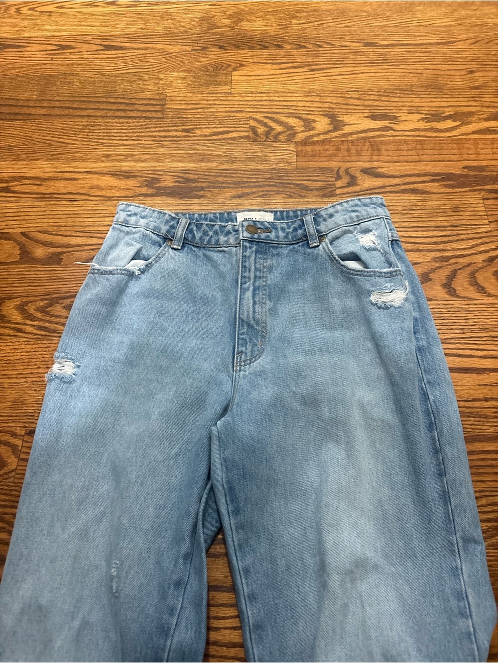 ROLLAS East Coast Flare Women's Light Blue Distressed Jeans High Rise Size 29 - Picture 5 of 7
